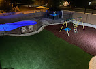 CrystalYard serviced pool at night in Arizona
